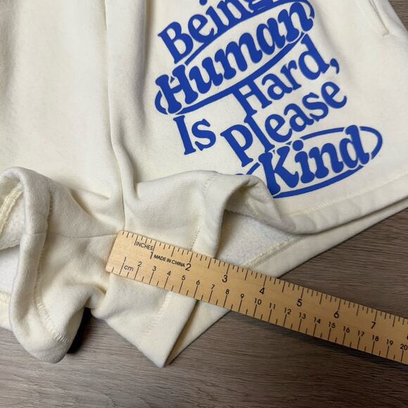 Mayfair Group “Being Human Is Hard” fleece sweat shorts Size XS Fleece Shorts - Picture 7 of 8